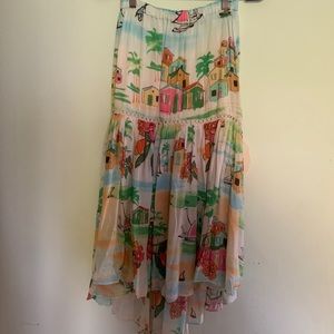 Tropical fun High low skirt